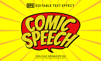 Comic speech editable text effect