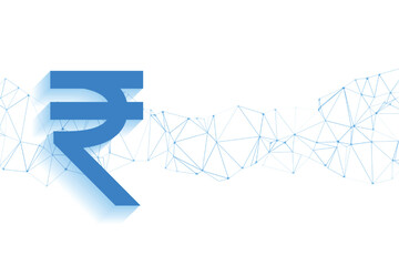 digital rupee symbol technology concept background
