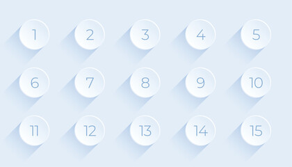 collection of bullet points icon background with numerical digit - obrazy, fototapety, plakaty