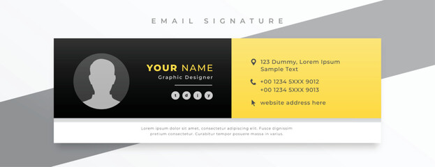 Obraz premium mail footer template design with social media profile
