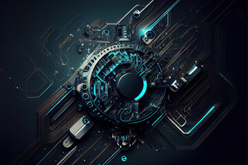 Obraz premium Colourful Abstract Technology Background Generative AI Illustration