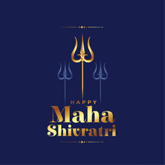 happy maha shivratri greeting with lord shiva trishul design - obrazy, fototapety, plakaty