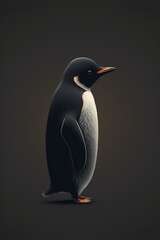 Fototapeta premium penguin, bird, dark, ai