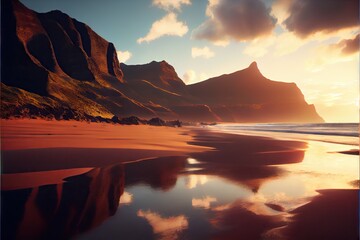 POLIHALE BEACH, HAWAII Beach sunset