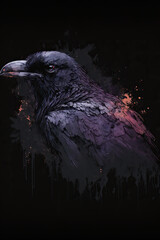 raven, bird, dark, ai