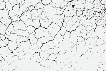 Texture of arid ground cracks and splashes of stains, black and white texture background EPS vector