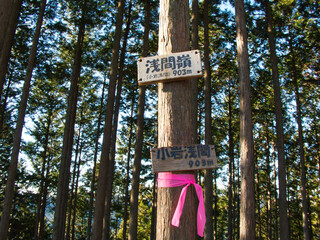 浅間嶺の山頂標識