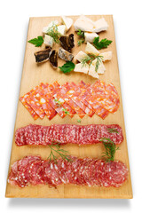 Antipasto catering platter with salami and cheese