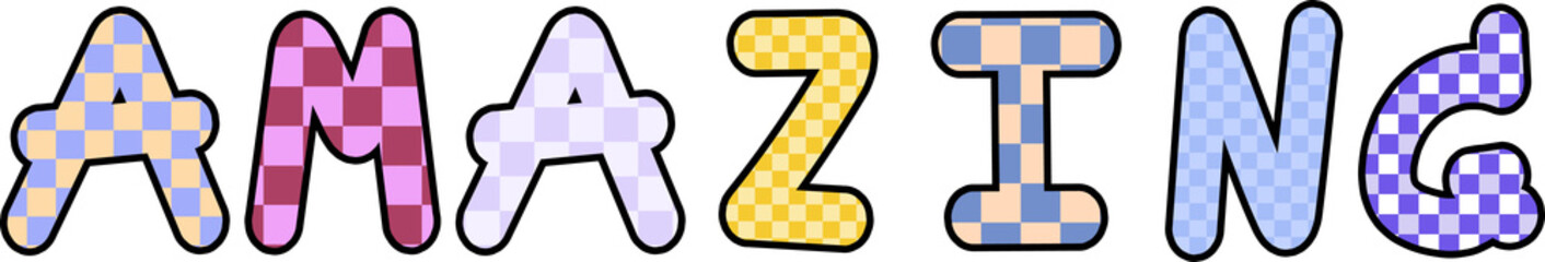 cool trendy lettering text phrase checkers decoration