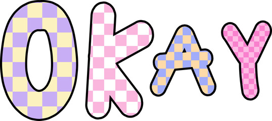 cool trendy lettering text phrase checkers decoration