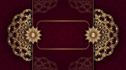 Red background with golden mandala ornament