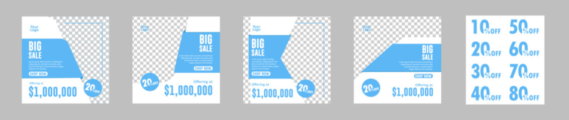 Social media post design set 