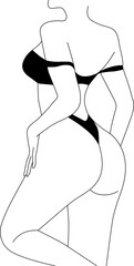Woman's body in bikini line art