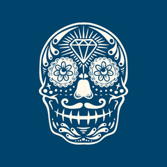 Sugar Skull Cartoon Vector Illustration
