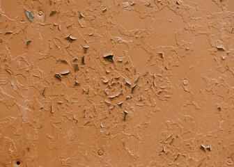 Metal background, old paint texture. Peeled paint from old age. Metal doors