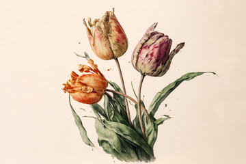 Tulips - Watercolour (Generative Art)