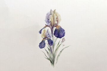 Bearded iris, Iris germanica - Watercolour (Generative Art)
