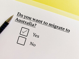 Questionnaire about migration