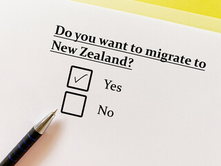 Questionnaire about migration
