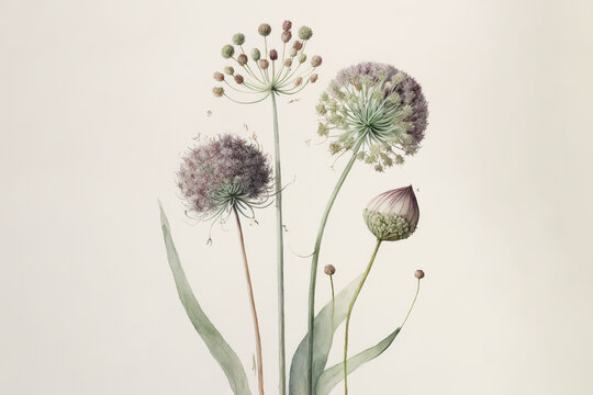 Alliums - Watercolour (Generative Art)