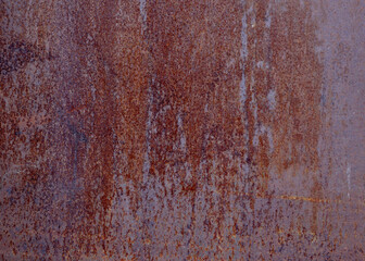 Metal background, rust texture, old iron. Corrosion from water, on sheet metal