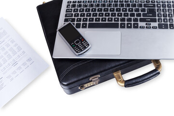 Business smart phone and laptop