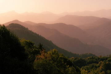 Naklejka premium sunrise in the mountains