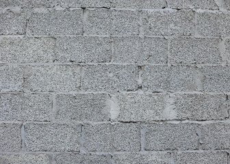 Cinder block masonry, block texture. A wall without plaster, with even seams and blocks