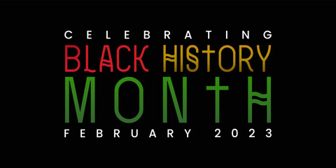 Black history month february 2023 modern creative banner, sign, design concept, social media post, template with red, green and yellow african background