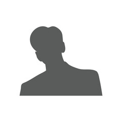 Monochrome male avatar silhouette. User icon vector in trendy flat design.
