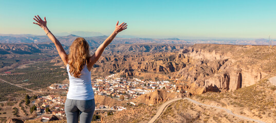 Gorafe desert badland landscape,  Granada province in Spain