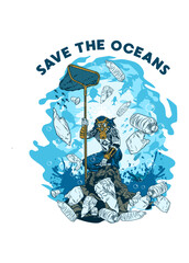 MAN SAVE THE OCEANS
