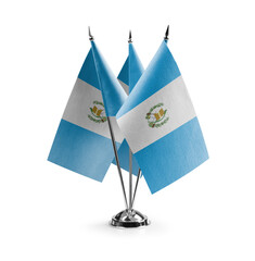 Small national flags of the Guatemala on a white background