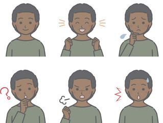 黒人の子供の色々な表情