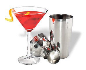 Alcohol- Red Martini and Shaker
