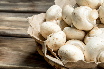 Fragrant mushrooms in the basket.