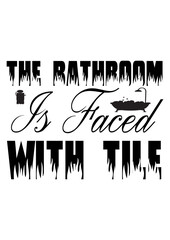 the bathroom is faced with tile 