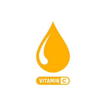 vitamin c icon or vitamin c icons vector on white background. Illustration of vitamin C icon. For design needs related to vitamin C. Such as the ingredients in a product.