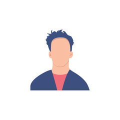 Round profile image of male avatar for social networks with half circle. Fashion vector. Bright vector illustration in trendy style.