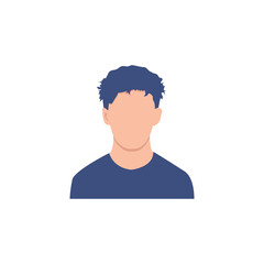 Round profile image of male avatar for social networks with half circle. Fashion vector. Bright vector illustration in trendy style.