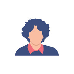 Round profile image of male avatar for social networks with half circle. Fashion vector. Bright vector illustration in trendy style.