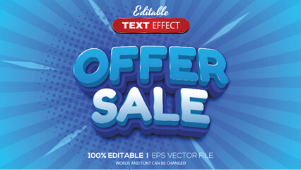 3D editable text effect offer sale theme