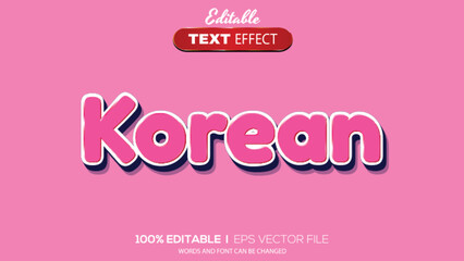 Fototapeta na wymiar 3D editable text effect korean theme