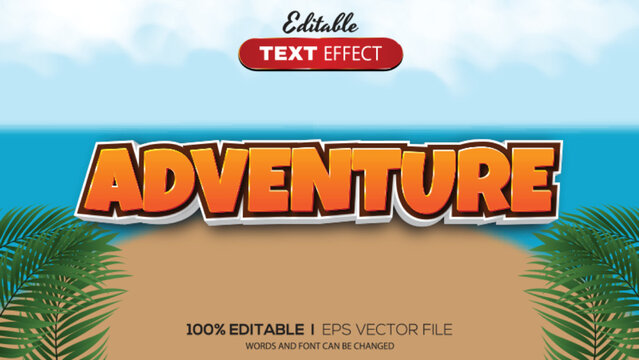 3D editable text effect adventure theme