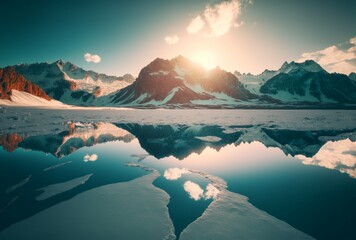 Fototapeta na wymiar Winter wonderland landscape. Created by Generative AI