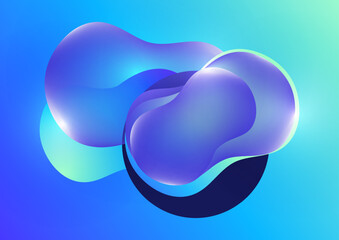 Fluid gradient background. Abstract 3d background. Liquid paints. Banner or sign design. Vector