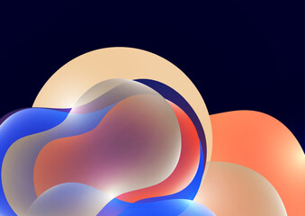 Bright colored fluid. Abstract 3d background. Liquid paints. Banner or sign design. Vector