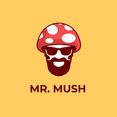 gentle mushroom logo template, mr mushroom