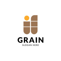 simple wheat/grain vector icon logo design.