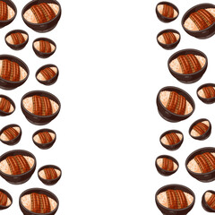 cartoon unadon, japanese food frame border background
